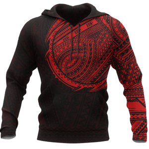 Maori Style Tattoo Pullover Hoodie - Red HC0807-Apparel-Huyencass-Hoodie-S-Vibe Cosy™