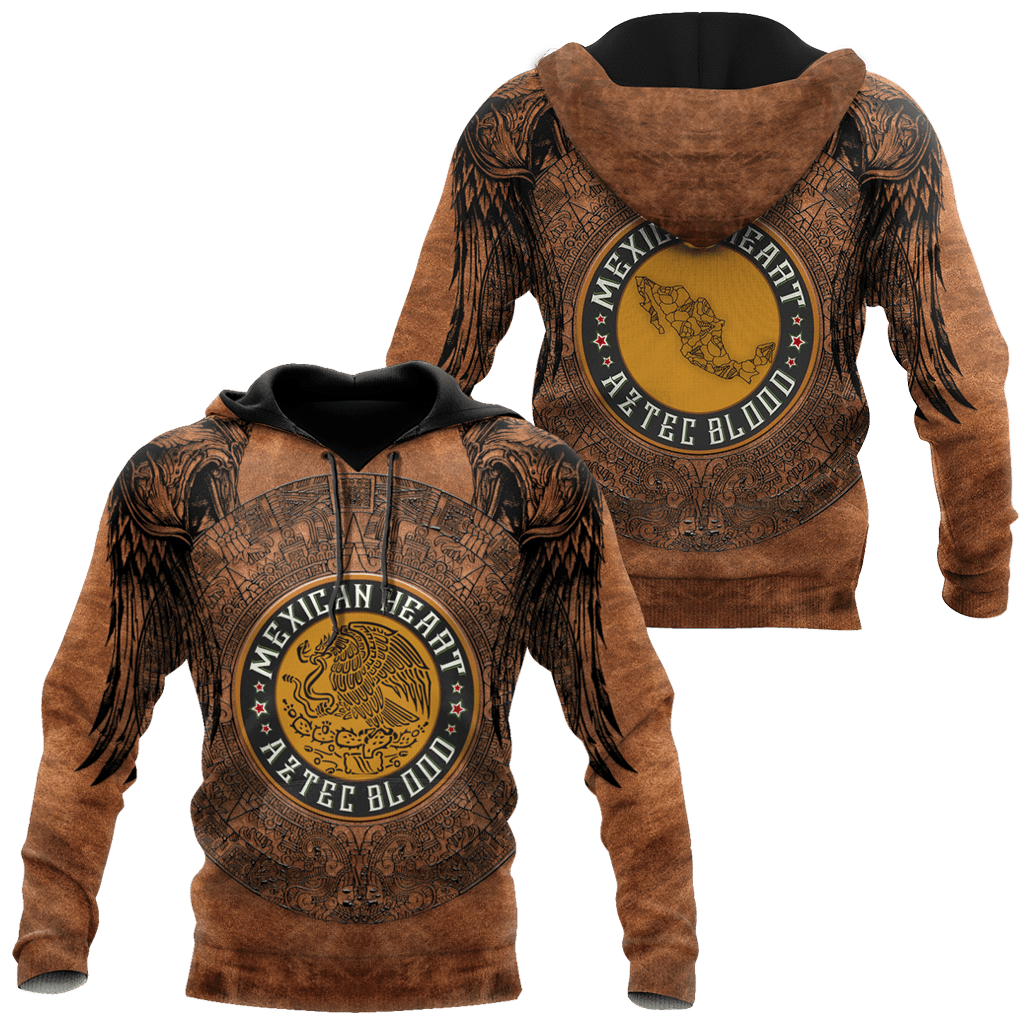 Mexican Heart Aztec Blood 3D All Over Printed Shirts