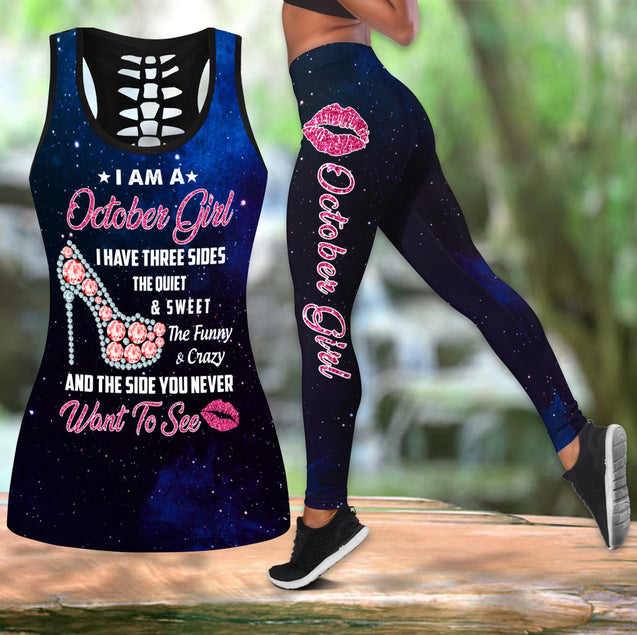 October Girl I Have 3 Sides Combo Tank Top + Legging DQB08142004