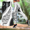 Paua Shell Maori Silver Fern tank top & leggings outfit for women