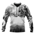Wolf and tiger 3d hoodie shirt for men and women AM102034