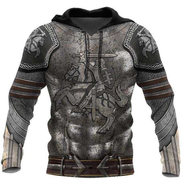 Lithuania Armor Knight Warrior Chainmail 3D All Over Printed Shirts For Men and Women AM120302-Apparel-TT-Hoodie-S-Vibe Cosy™