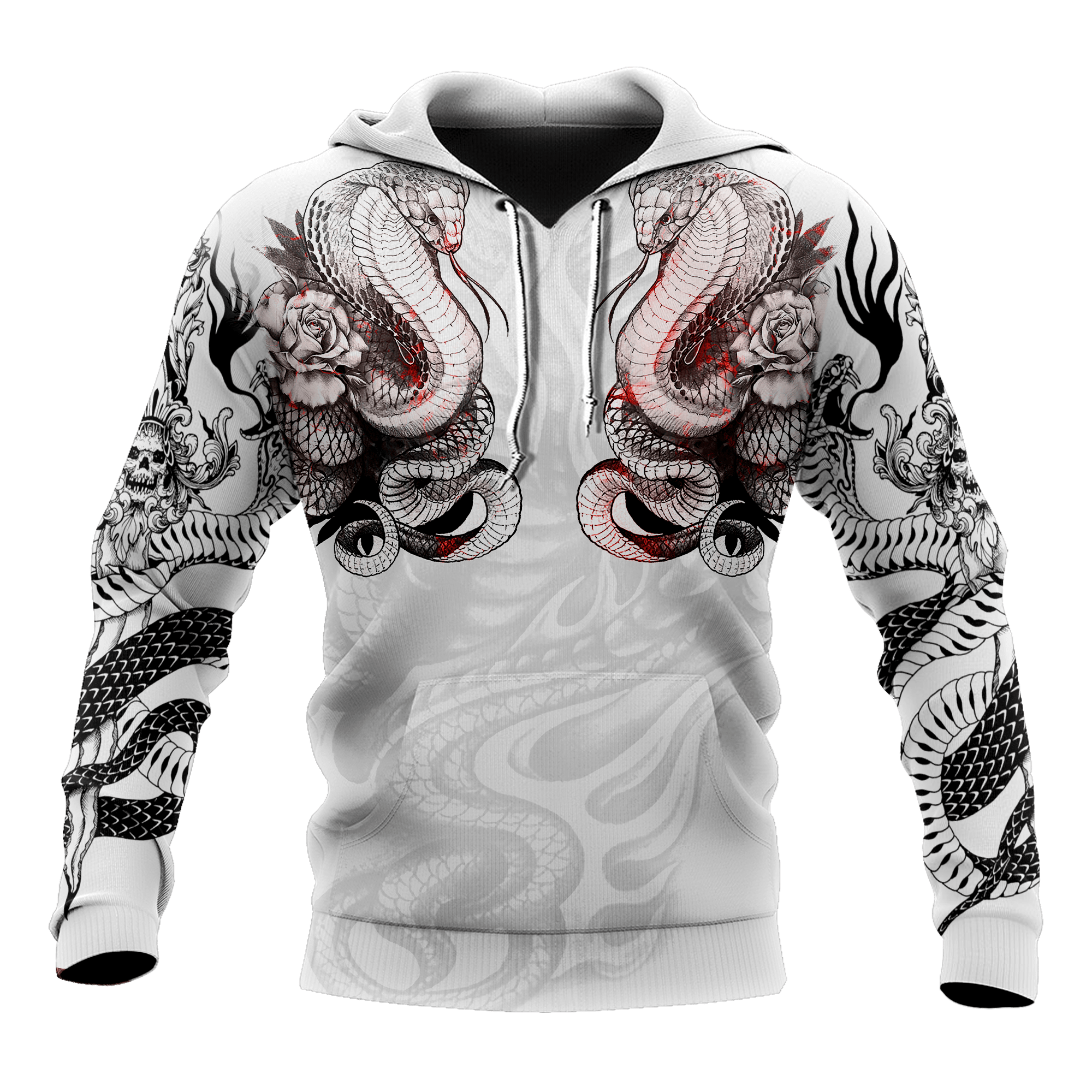 King Cobra Tattoo 3D All Over Printed Shirt for Men and Women