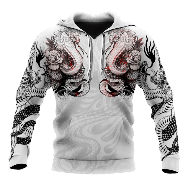 King Cobra Tattoo 3D All Over Printed Shirt for Men and Women