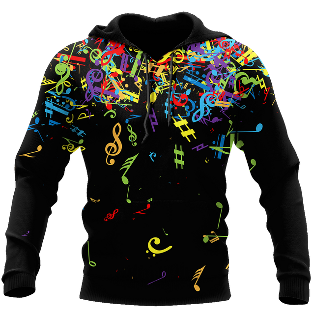 Colorful Music Notes 3D All Over Printes-Apparel-HP Arts-Hoodie-S-Vibe Cosy™