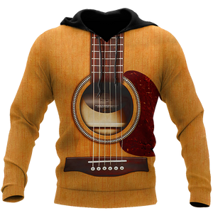 Wooden Guitar 3D All Over Printes-Apparel-HP Arts-Hoodie-S-Vibe Cosy™