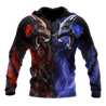 Red and blue wolf 3D hoodie shirt for men and women AM102013S