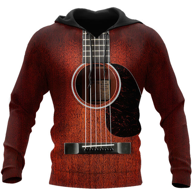 Wood Guitar 3D All Over Printes-Apparel-HP Arts-Hoodie-S-Vibe Cosy™