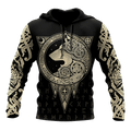 All Over Printed Viking Wolf Hoodie AM092055-MEI