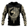 All Over Printed Viking Wolf Hoodie AM092055-MEI