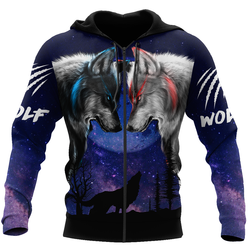 Wolf 3D All Over Printed Shirts For Men and Women AM260402-Apparel-TT-Zipped Hoodie-S-Vibe Cosy™