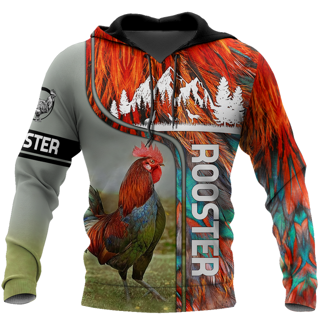 Rooster 3D All Over Printed Shirts for Men and Women AM030103-Apparel-TT-Hoodie-S-Vibe Cosy™