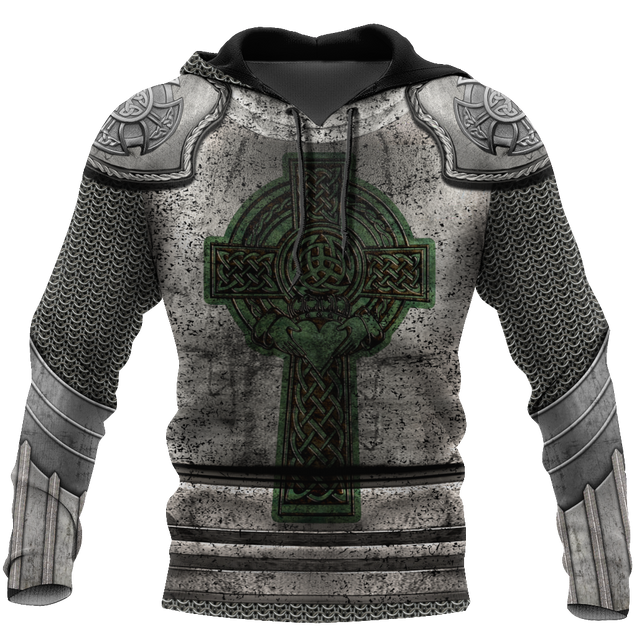 Irish Armor Knight Warrior Chainmail 3D All Over Printed Shirts For Men and Women AM280201-Apparel-TT-Hoodie-S-Vibe Cosy™