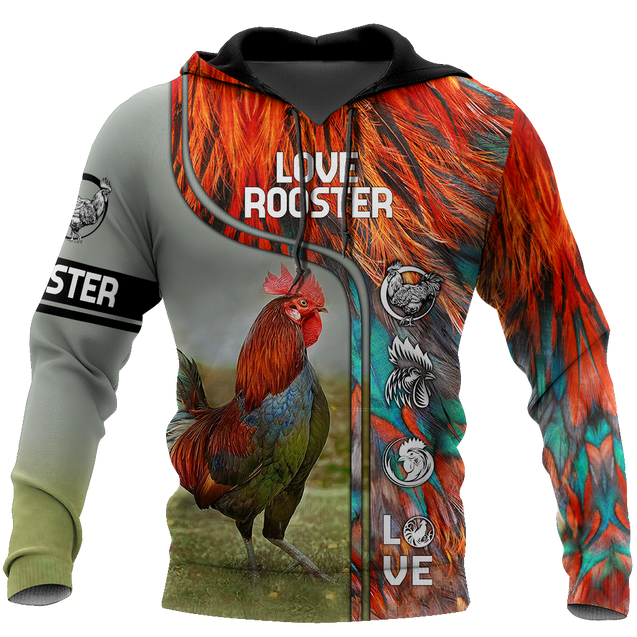 Rooster 3D All Over Printed Shirts for Men and Women AM030101-Apparel-TT-Hoodie-S-Vibe Cosy™