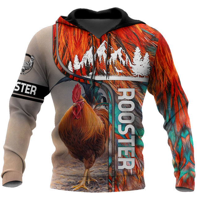 Rooster 3D All Over Printed Shirts for Men and Women AM030102-Apparel-TT-Hoodie-S-Vibe Cosy™