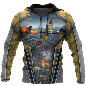 Air Force Aircraft Supermarine Spitfire 3D All Over Printed Shirts for Men and Women AM170101-Apparel-TT-Hoodie-S-Vibe Cosy™