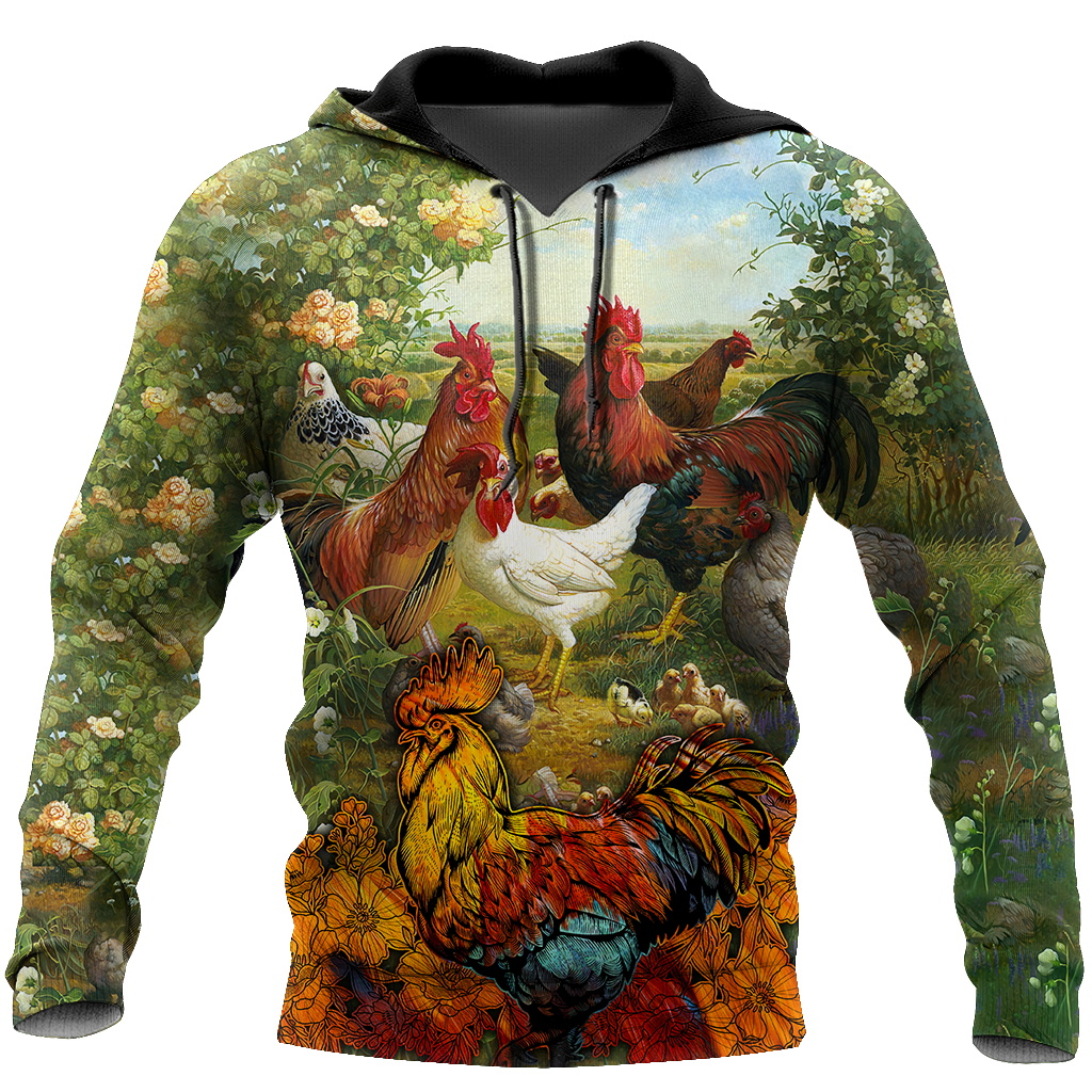 Rooster 3D All Over Printed Shirts for Men and Women AM030105-Apparel-TT-Hoodie-S-Vibe Cosy™