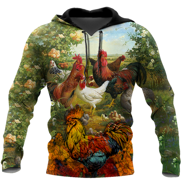 Rooster 3D All Over Printed Shirts for Men and Women AM030105-Apparel-TT-Hoodie-S-Vibe Cosy™