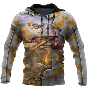 Air Force Aircraft Supermarine Spitfire 3D All Over Printed Shirts for Men and Women AM160103-Apparel-TT-Hoodie-S-Vibe Cosy™