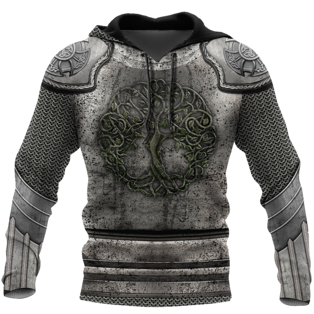 Irish Armor Knight Warrior Chainmail 3D All Over Printed Shirts For Men and Women AM280202-Apparel-TT-Hoodie-S-Vibe Cosy™