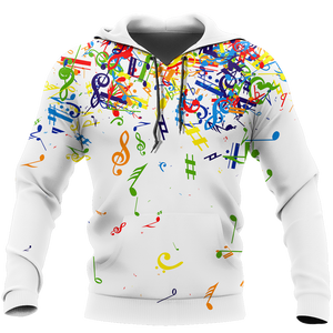 Colorful Music Notes White Version 3D All Over Printes-Apparel-HP Arts-Hoodie-S-Vibe Cosy™