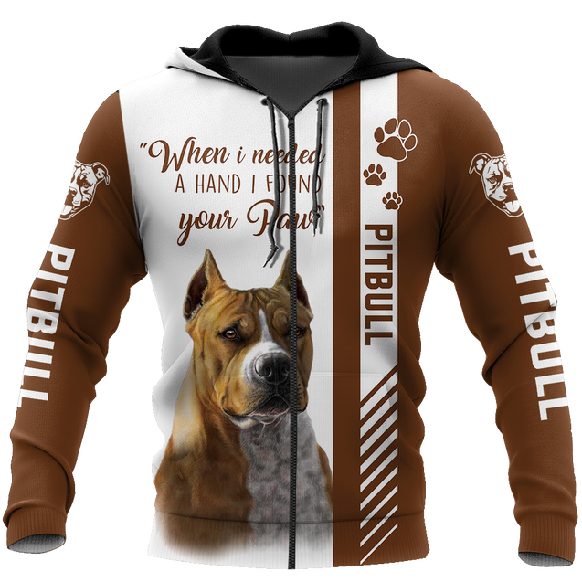 Pitbull 3D All Over Printed Shirts for Men and Women AM090106-Apparel-TT-Zipped Hoodie-S-Vibe Cosy™
