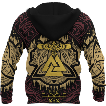 Valknut Viking All Over-ALL OVER PRINT HOODIES-HP Arts-Hoodie-S-Vibe Cosy™
