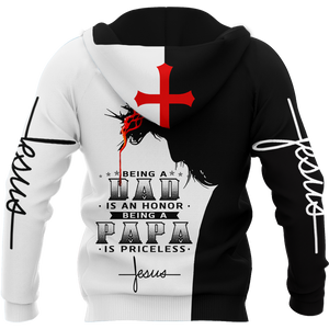Being a Dad is an Honor Being a Papa is Priceless All Over Printed Shirt-Apparel-HP Arts-Hoodie-S-Vibe Cosy™