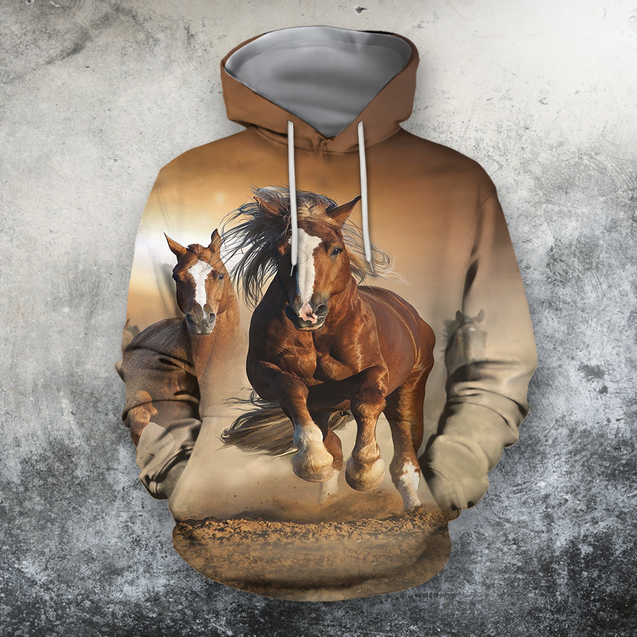 3D All Over Print Horses Running Together-Apparel-Phaethon-Hoodie-S-Vibe Cosy™
