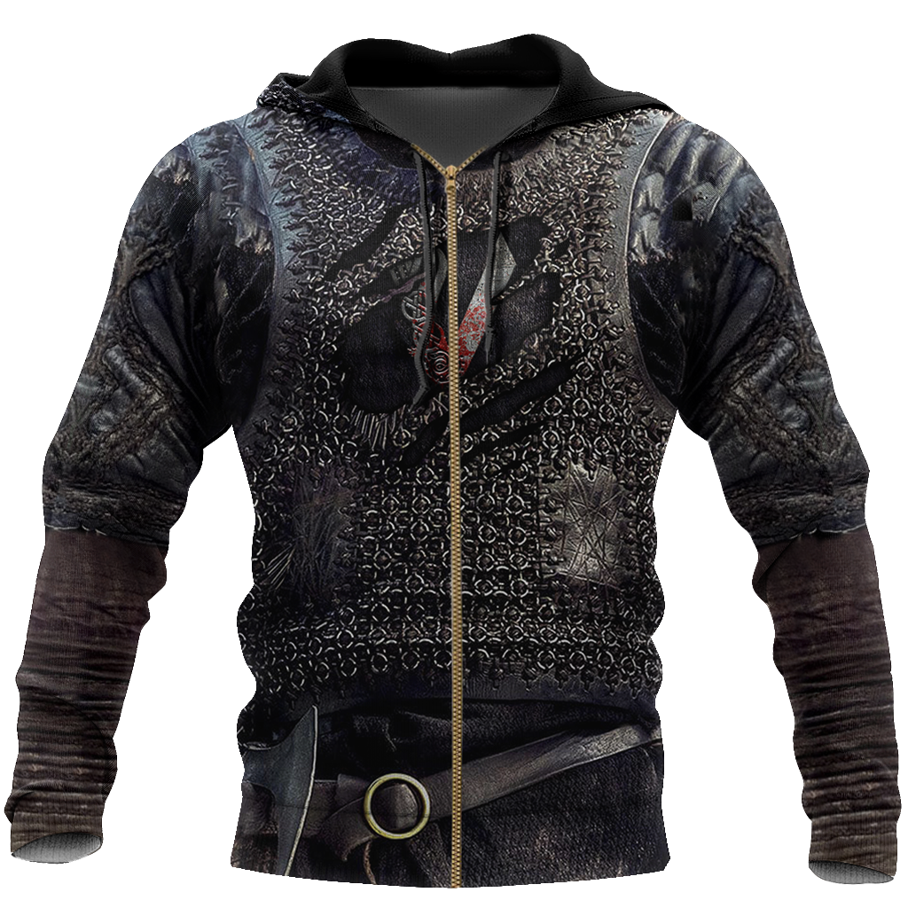 3D All Over Printed Vikings Armor Tops-Apparel-HP Arts-ZIPPED HOODIE-S-Vibe Cosy™