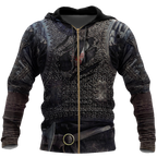 3D All Over Printed Vikings Armor Tops-Apparel-HP Arts-ZIPPED HOODIE-S-Vibe Cosy™