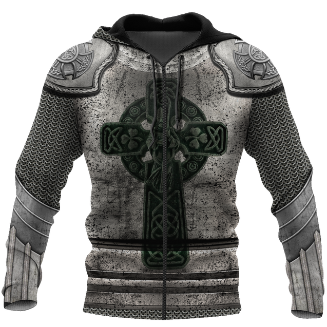 Irish Armor Warrior Knight Chainmail 3D All Over Printed Shirts For Men and Women AM270201-Apparel-TT-Zipped Hoodie-S-Vibe Cosy™