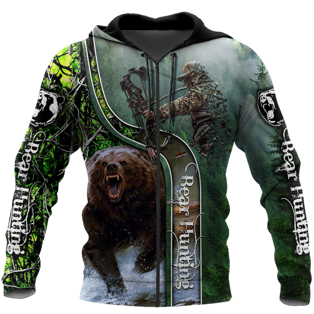 Bear hunting or Bow hunting camo 3D all over printed shirts for men and women AM111201 PL-Apparel-PL8386-zip-up hoodie-S-Vibe Cosy™