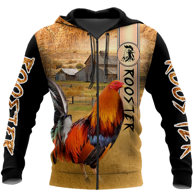 Rooster 3D All Over Printed Shirts for Men and Women AM251201-Apparel-TT-ZIP Hoodie-S-Vibe Cosy™