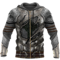 Irish Armor Knight Warrior Chainmail 3D All Over Printed Shirts For Men and Women AM050302-Apparel-TT-Zipped Hoodie-S-Vibe Cosy™