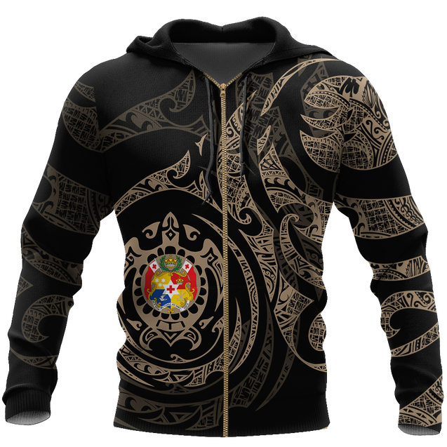Tonga in My Heart Polynesian Tattoo Style 3D Printed Shirts AM190205-Apparel-TT-Zipped Hoodie-S-Vibe Cosy™