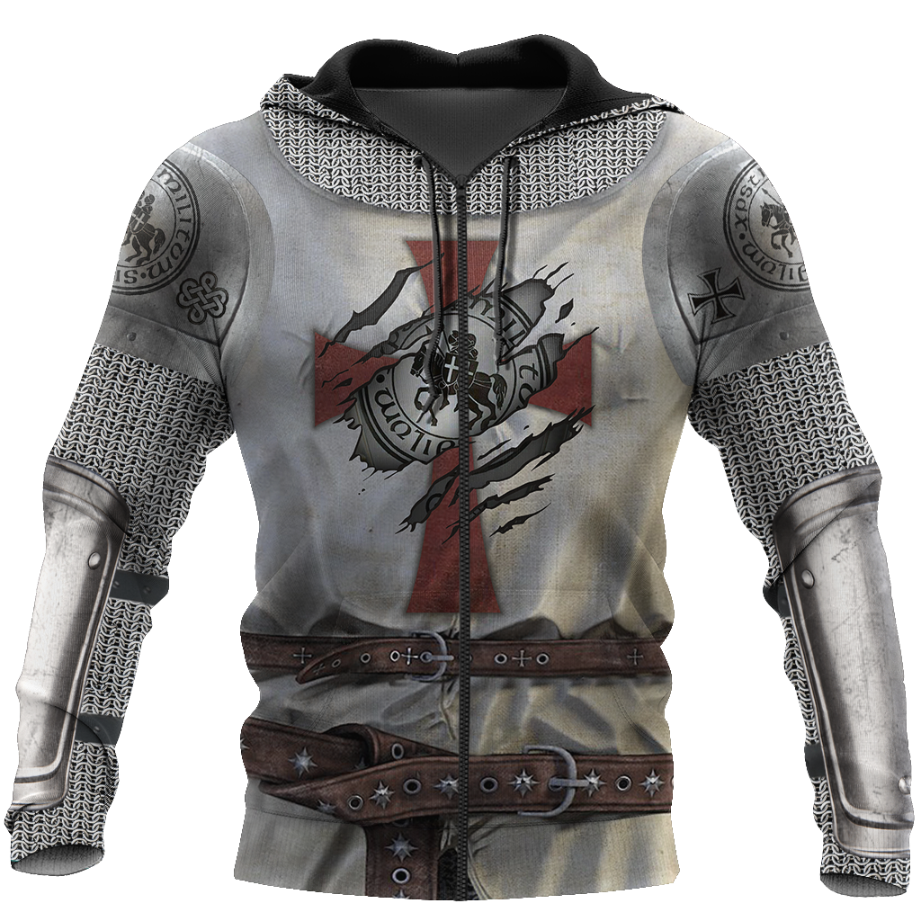 3D All Over Printed Knight Templar Version 3.0-Apparel-HP Arts-ZIPPED HOODIE-S-Vibe Cosy™