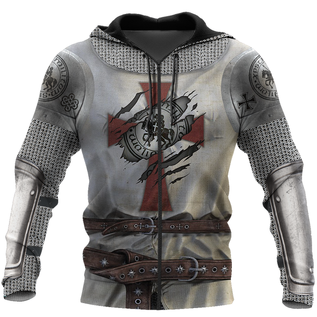 3D All Over Printed Knight Templar Version 3.0-Apparel-HP Arts-ZIPPED HOODIE-S-Vibe Cosy™