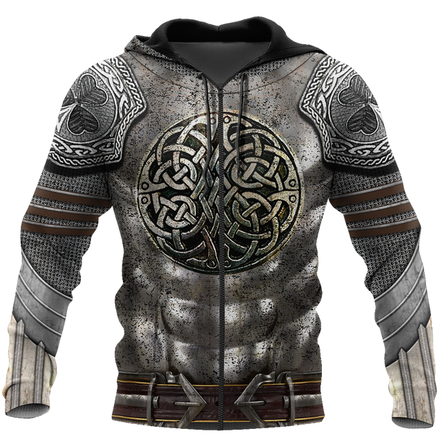 Irish Armor Warrior Knight Chainmail 3D All Over Printed Shirts For Men and Women AM250205-Apparel-TT-Zipped Hoodie-S-Vibe Cosy™