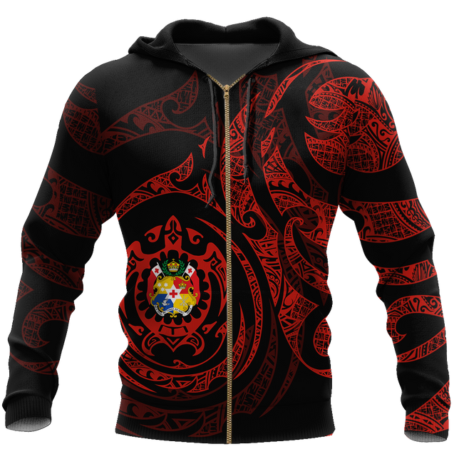 Tonga in My Heart Polynesian Tattoo Style 3D Printed Shirts AM190201-Apparel-TT-Zipped Hoodie-S-Vibe Cosy™