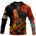 Rooster 3D All Over Printed Shirts for Men and Women AM030104-Apparel-TT-Zipped Hoodie-S-Vibe Cosy™