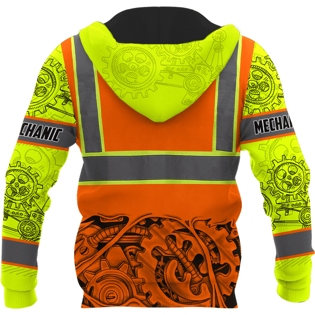 Personalized Mechanic Safety 3D All Over Printed Hoodie For Men and Women AM112033