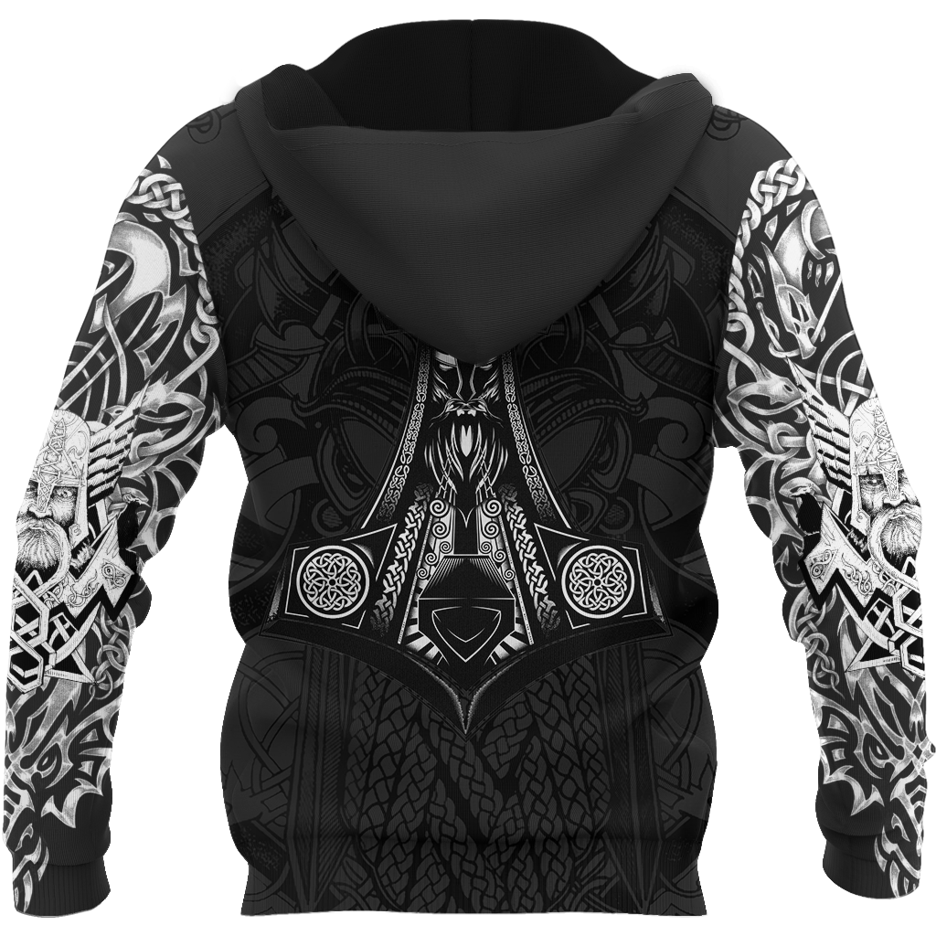 Odin Viking Tattoo Style Pullover-Apparel-HP Arts-Hoodie-S-Vibe Cosy™