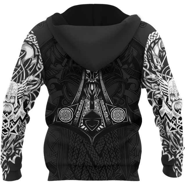 Odin Viking Tattoo Style Pullover-Apparel-HP Arts-Hoodie-S-Vibe Cosy™