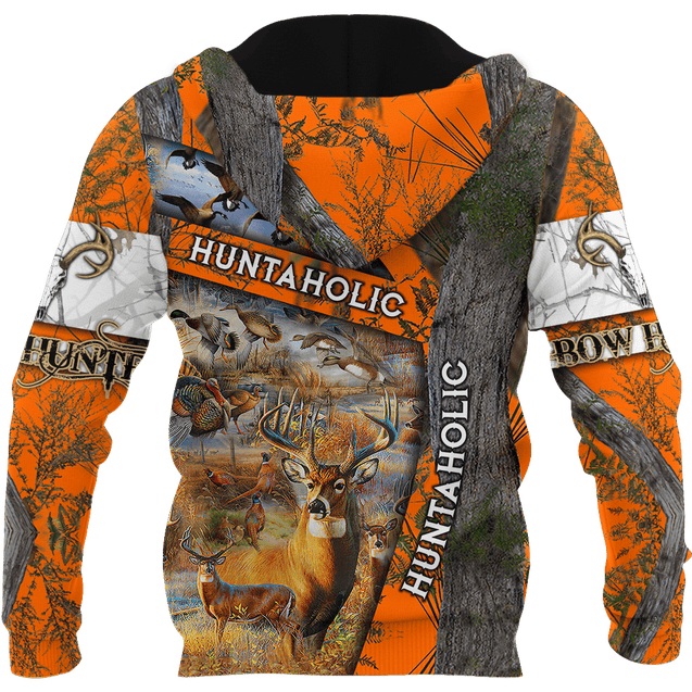 Huntaholic Camo Over Printed Unisex Deluxe Hoodie ML