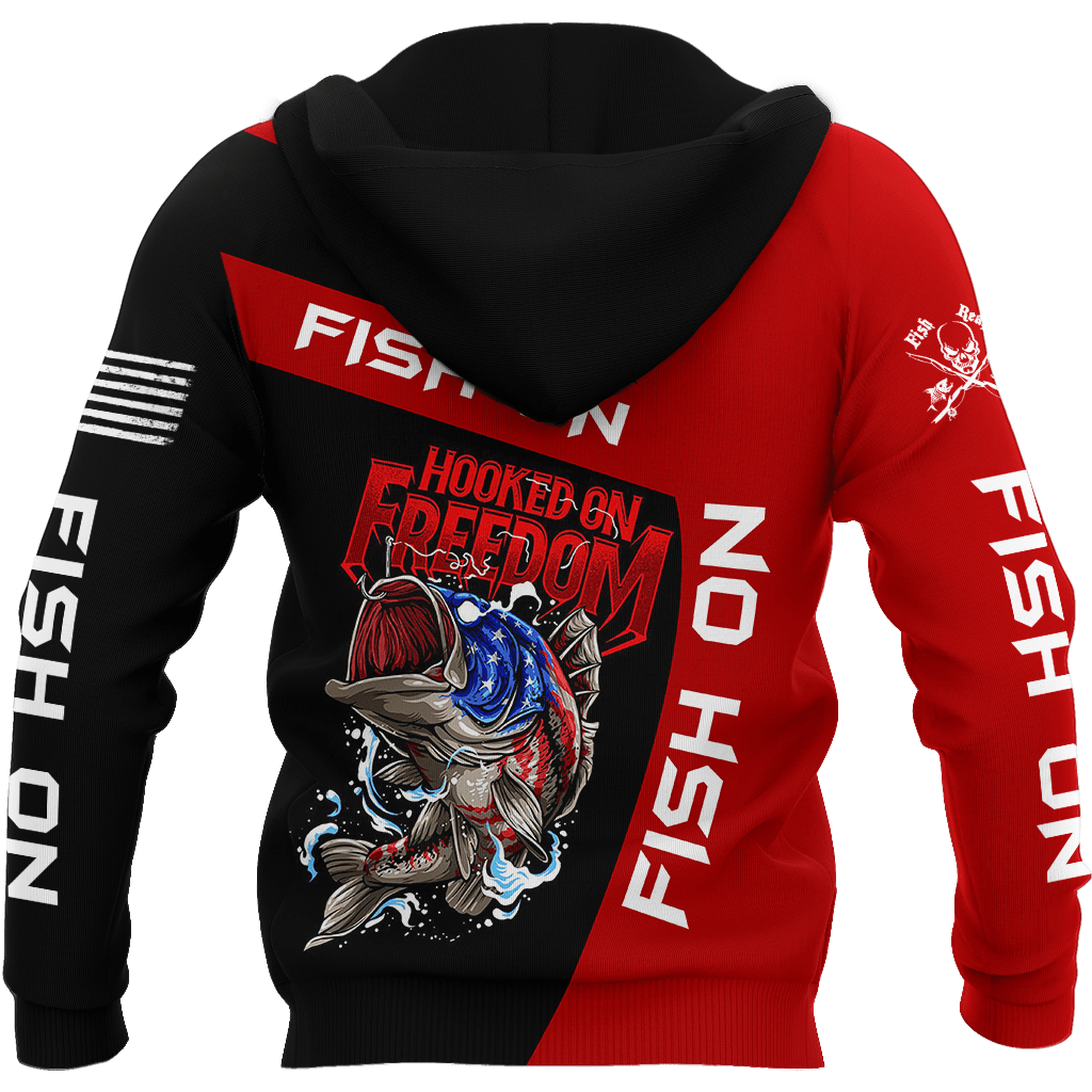 Hooked on Freedom Fish on Fishing 3D printed shirts for men and women