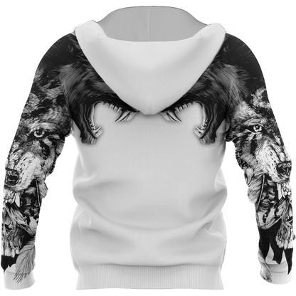 Tattoo wolf 3D hoodie shirt for men and women AM102014S
