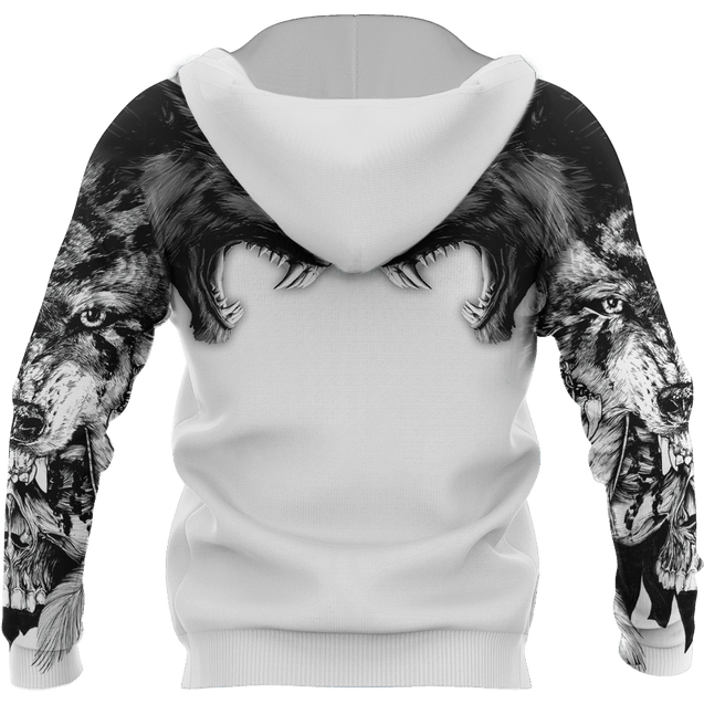 Tattoo wolf 3D hoodie shirt for men and women AM102014S