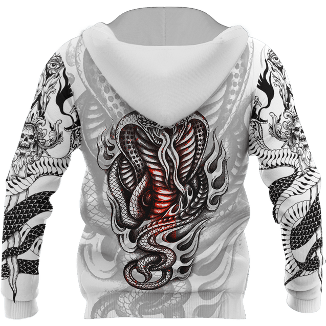 King Cobra Tattoo 3D All Over Printed Shirt for Men and Women