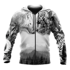 Wolf and tiger 3d hoodie shirt for men and women AM102034